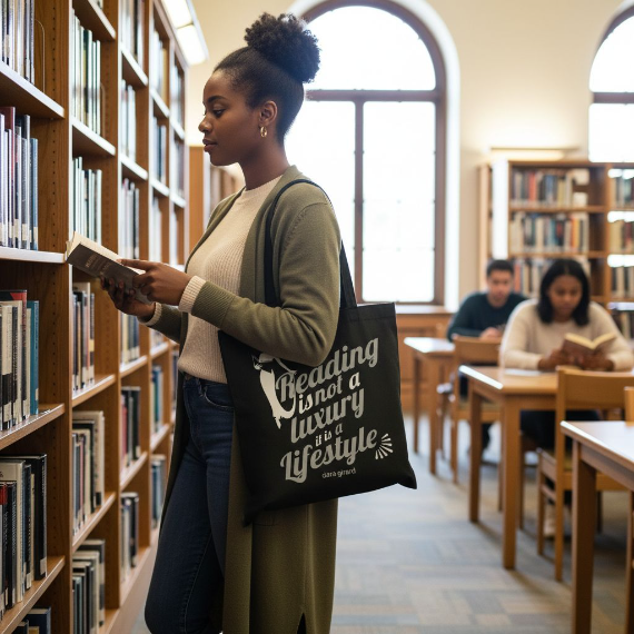 Reading Not a Lux-Silhouette-Eco Tote Bag