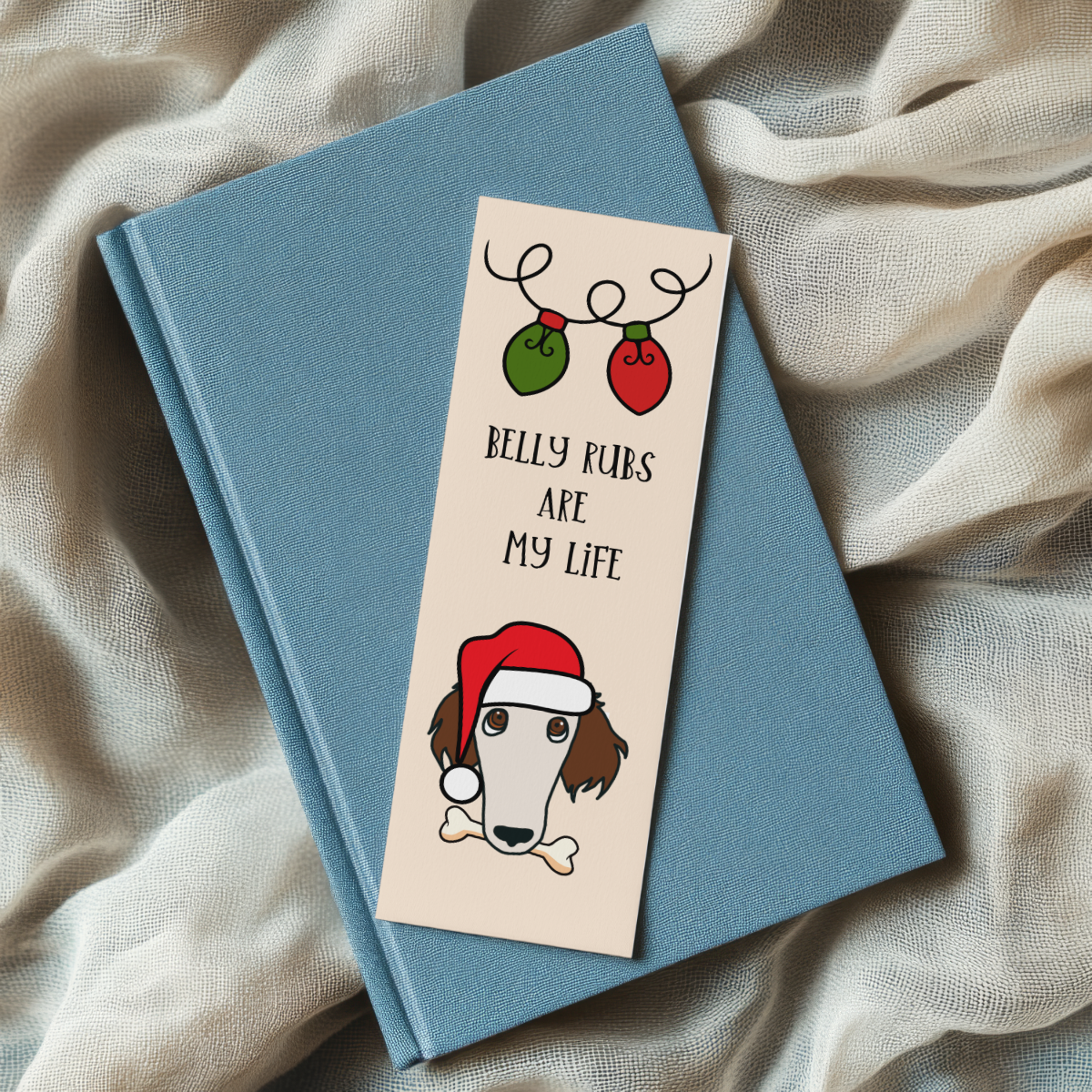 Bookm ark saying Belly rubs are my life from Enchanted December by Dara Girard